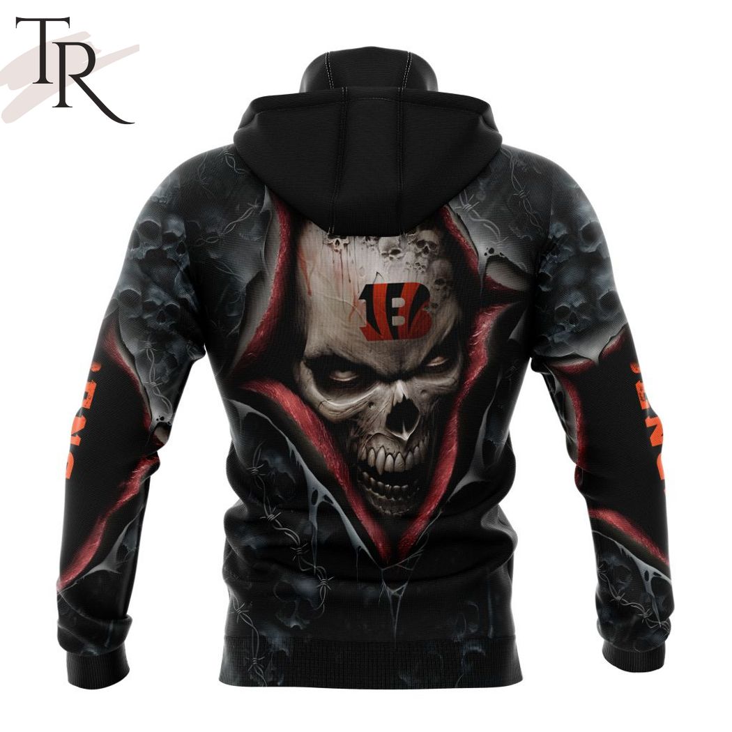 New 2025 NEW] NFL Cincinnati Bengals Special Horror Skull Art Design Custom Hoodie - Image 5